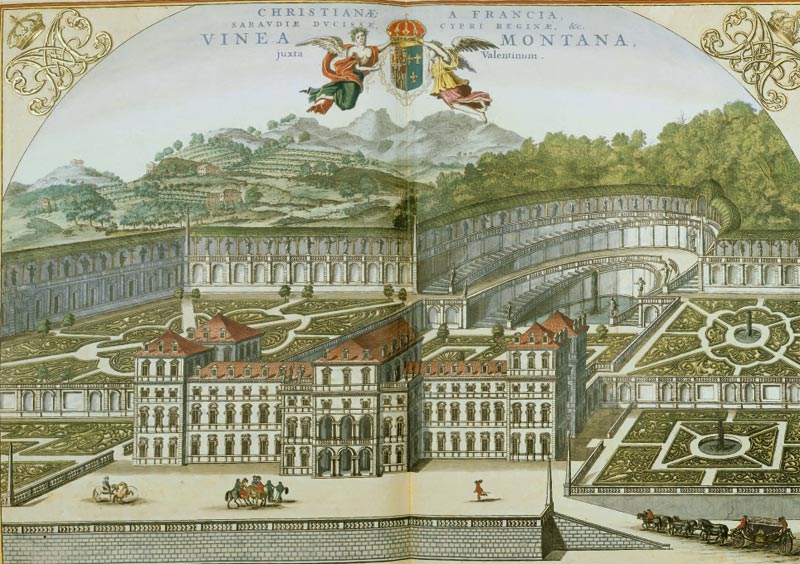 Tommaso Borgonio, Veduta prospettica della Vigna di Madama Reale, dal Theatrum Statuum Regiae Celsitudinis Sabaudiae Ducis, Blaeu, Amstelodami – 1682