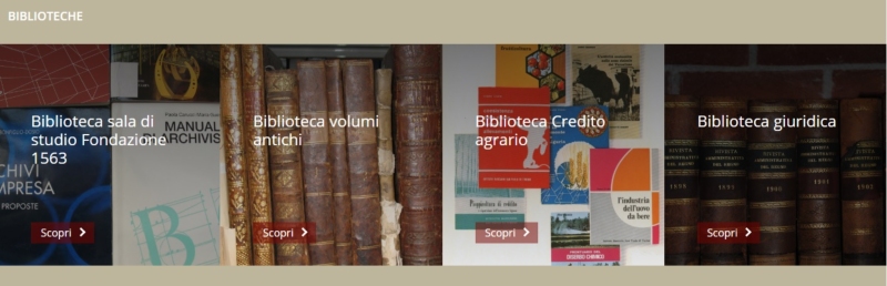 Archivi digitali. Accesso ai cataloghi delle biblioteche della Fondazione 1563.